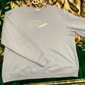 Blue Nike logo crew neck